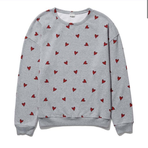 ❤️ Kule - The Oversized Hearts Sweatshirt in Heather Grey ❤️ - Picture 2 of 8